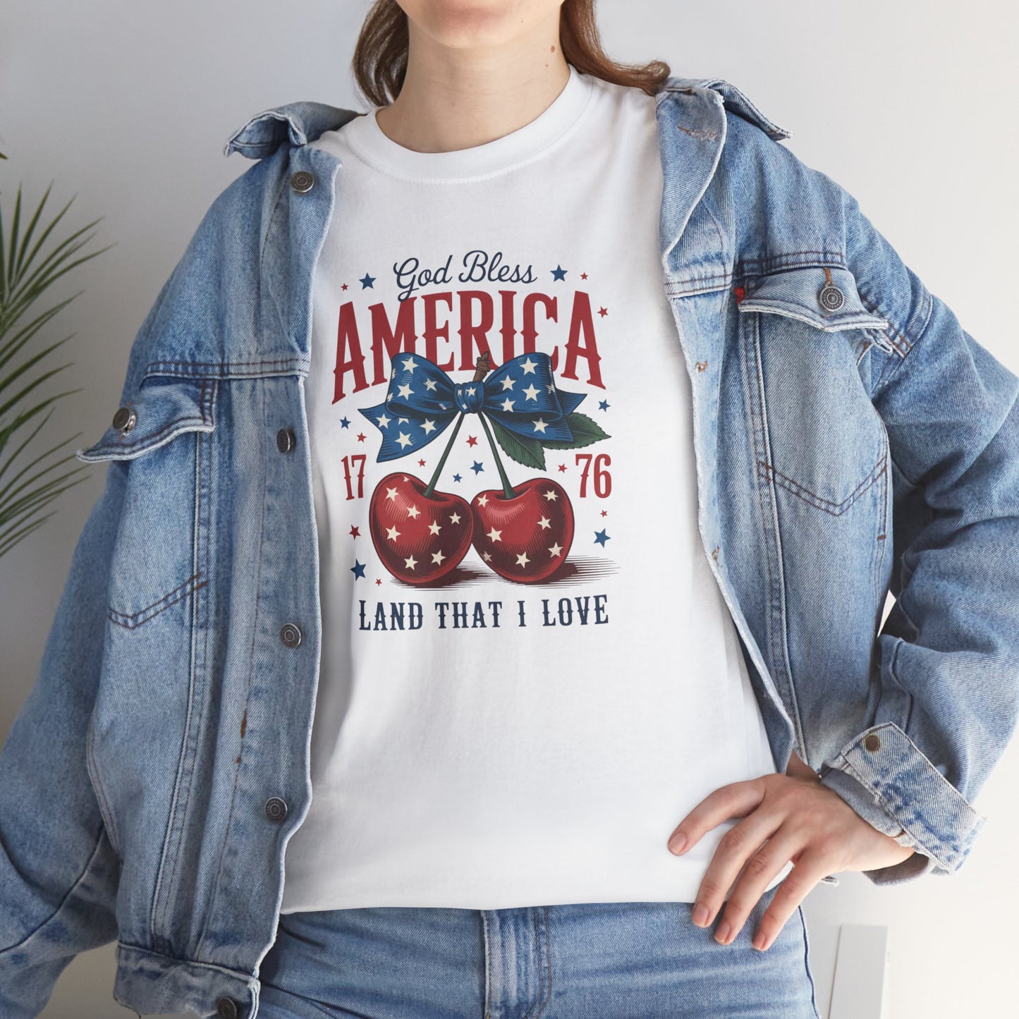 God Bless America Cherry Tee - Direct to Garment
