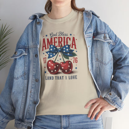 God Bless America Cherry Tee - Direct to Garment