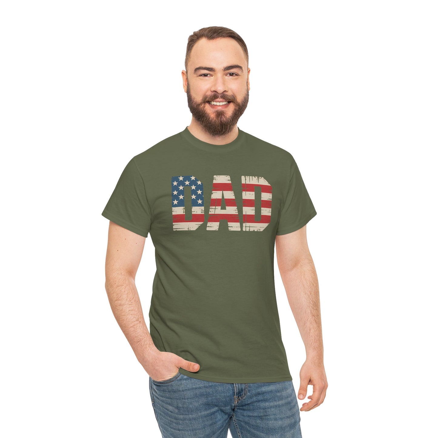 Patriotic Dad Tee - Unisex Heavy Cotton Shirt, Perfect for Father’s Day, Celebrations, Gifts, Casual Wear, BBQs
