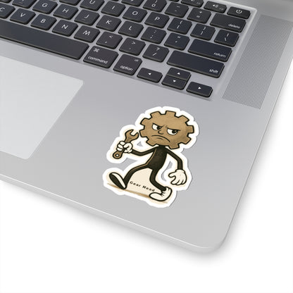 Gear Head Kiss-Cut Stickers - Bold Urban Design for Laptops, Water Bottles, Cars etc.