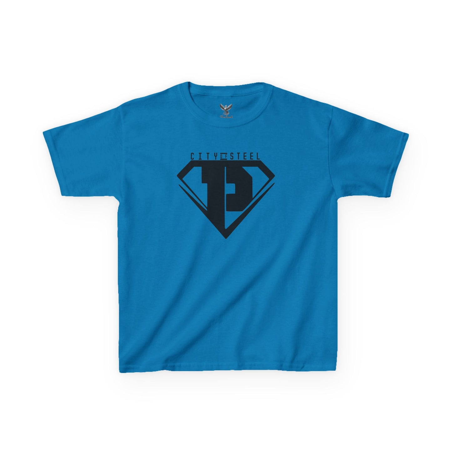 Kids Unisex City of Steel Black Out Heavy Cotton Tee