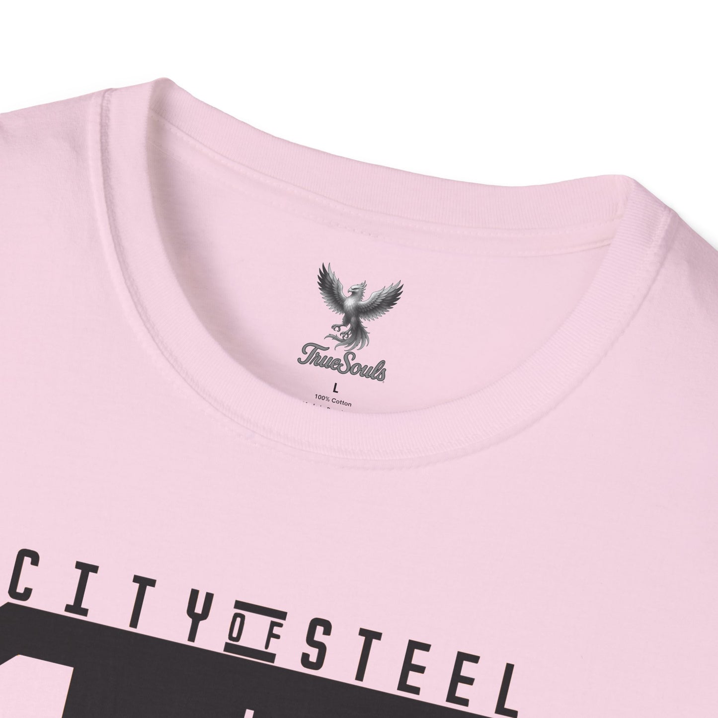City of Steel Black Out - Graphic Unisex Softstyle T-Shirt - Casual Comfort Wear