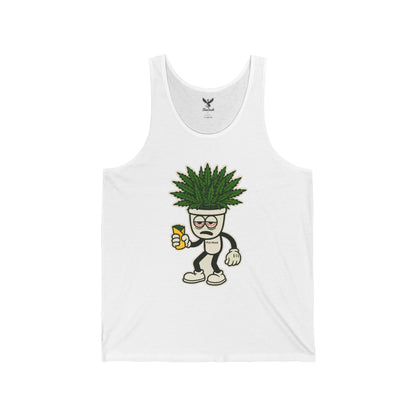 Pot Head - Unisex Jersey Tank - Bold Graphic Tee for Everyday Wear