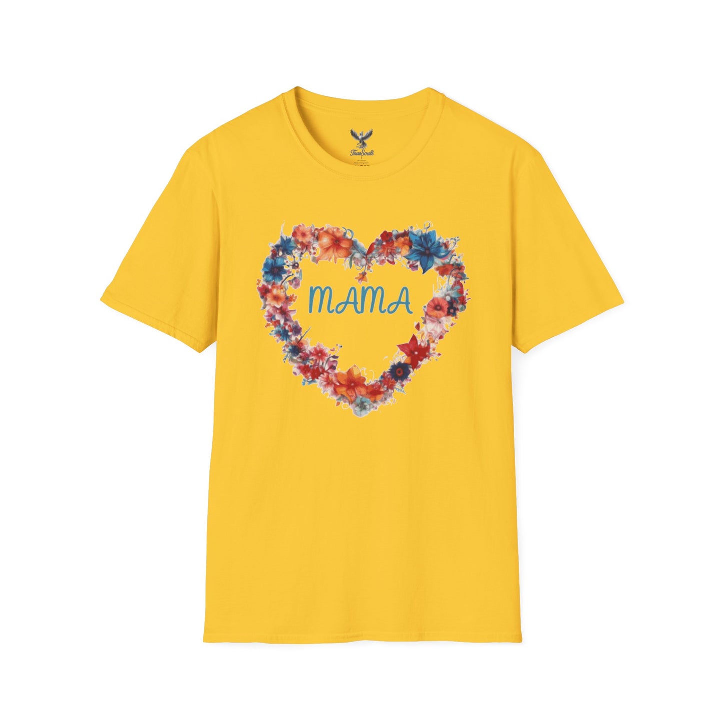 Mama Flower Heart - Unisex Softstyle T-Shirt Graphic