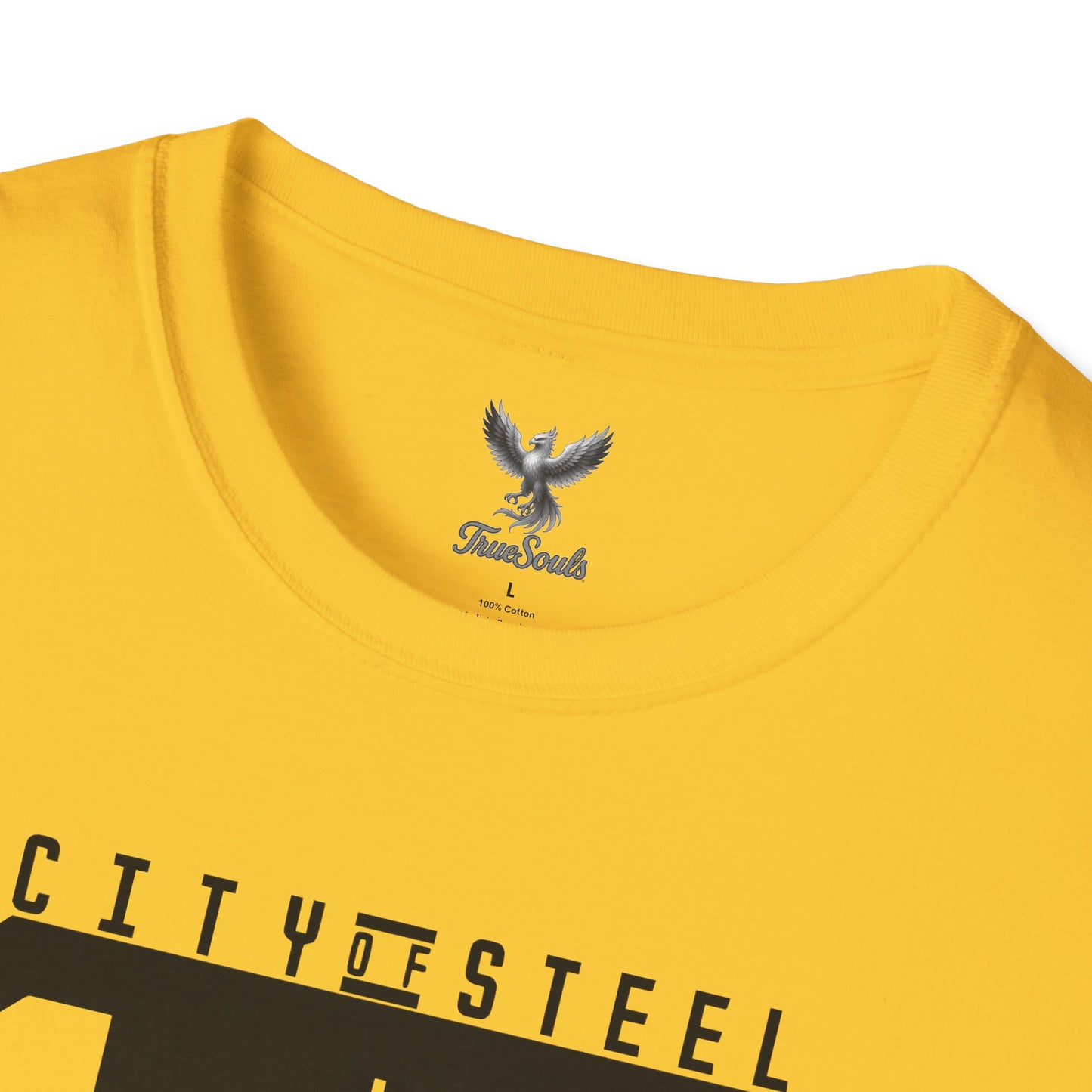 City of Steel Black Out - Graphic Unisex Softstyle T-Shirt - Casual Comfort Wear