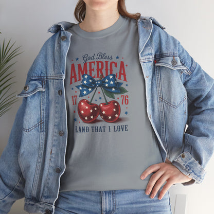 God Bless America Cherry Tee - Direct to Garment