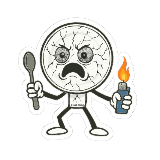 Crack Head Kiss-Cut Stickers - Bold Urban Design for Laptops, Water Bottles, Cars etc.