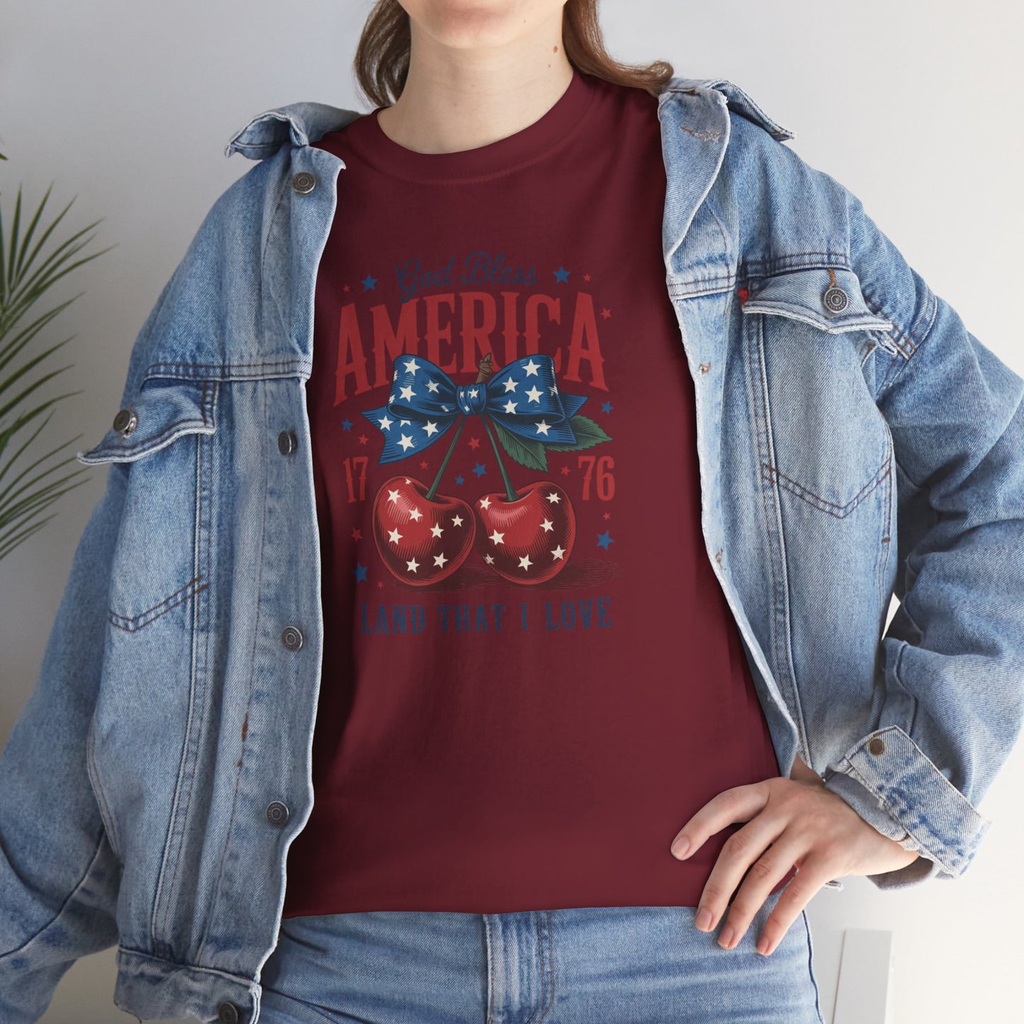 God Bless America Cherry Tee - Direct to Garment