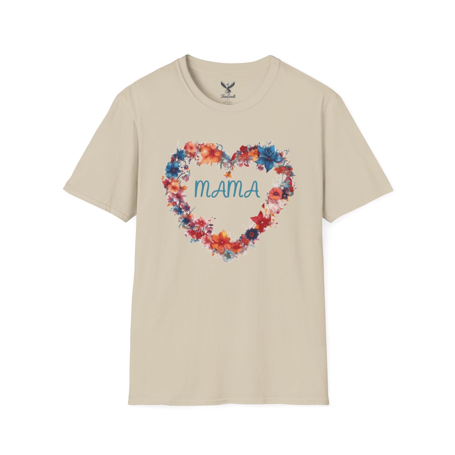 Mama Flower Heart - Unisex Softstyle T-Shirt Graphic