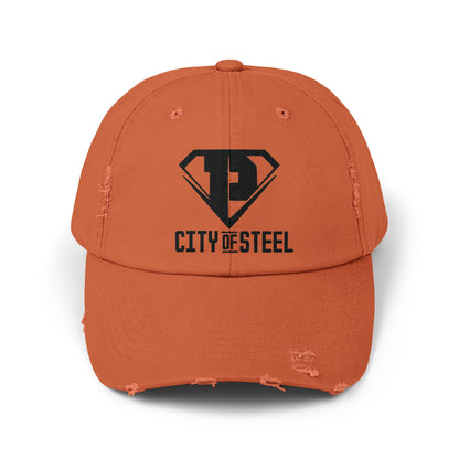 City Of Steel - Stylish Distressed Cap, Casual Fashion, Summer Accessory, Great for Outdoor Activities, Gift for Him/Her