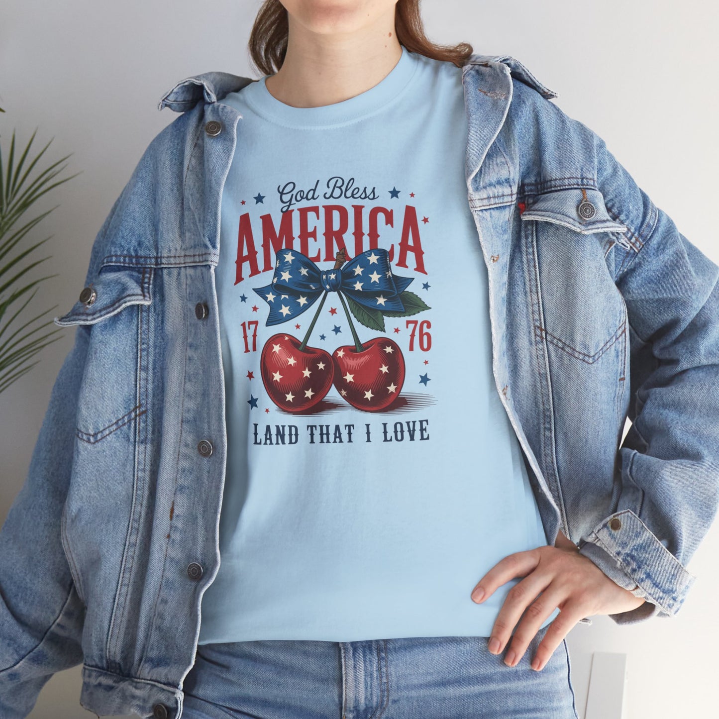 God Bless America Cherry Tee - Direct to Garment