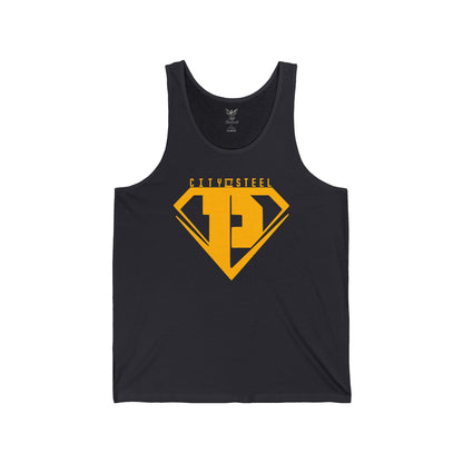City of Steel - Unisex Jersey Tank - Bold Graphic Tee for Everyday Wear