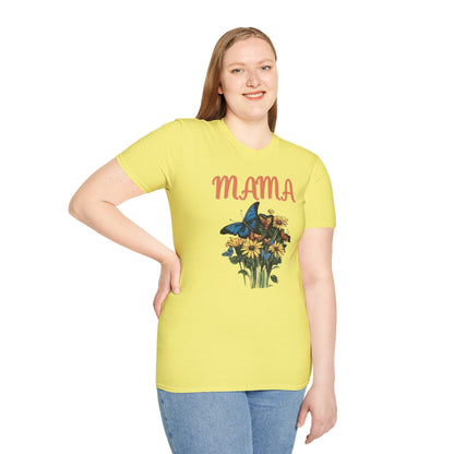 Mama - Flower Bouquet - Unisex Softstyle T-Shirt Graphic