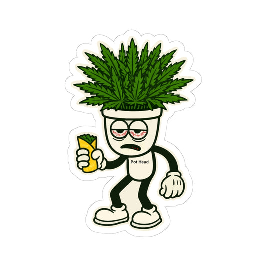 Pot Head Kiss-Cut Stickers - Bold Urban Design for Laptops, Water Bottles, Cars etc.
