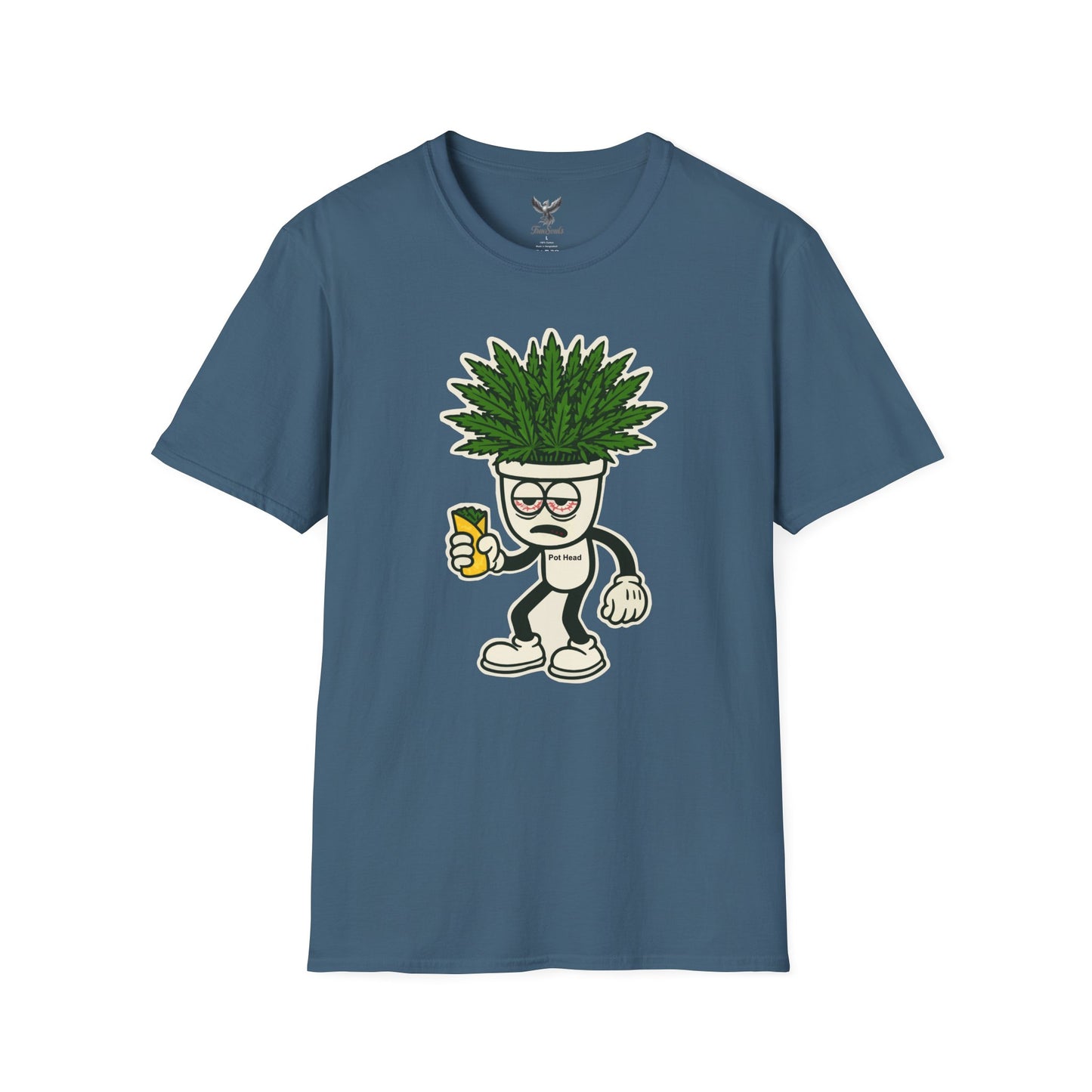 Pot Head - Funny Cannabis Plant T-Shirt - Unisex Softstyle Tee