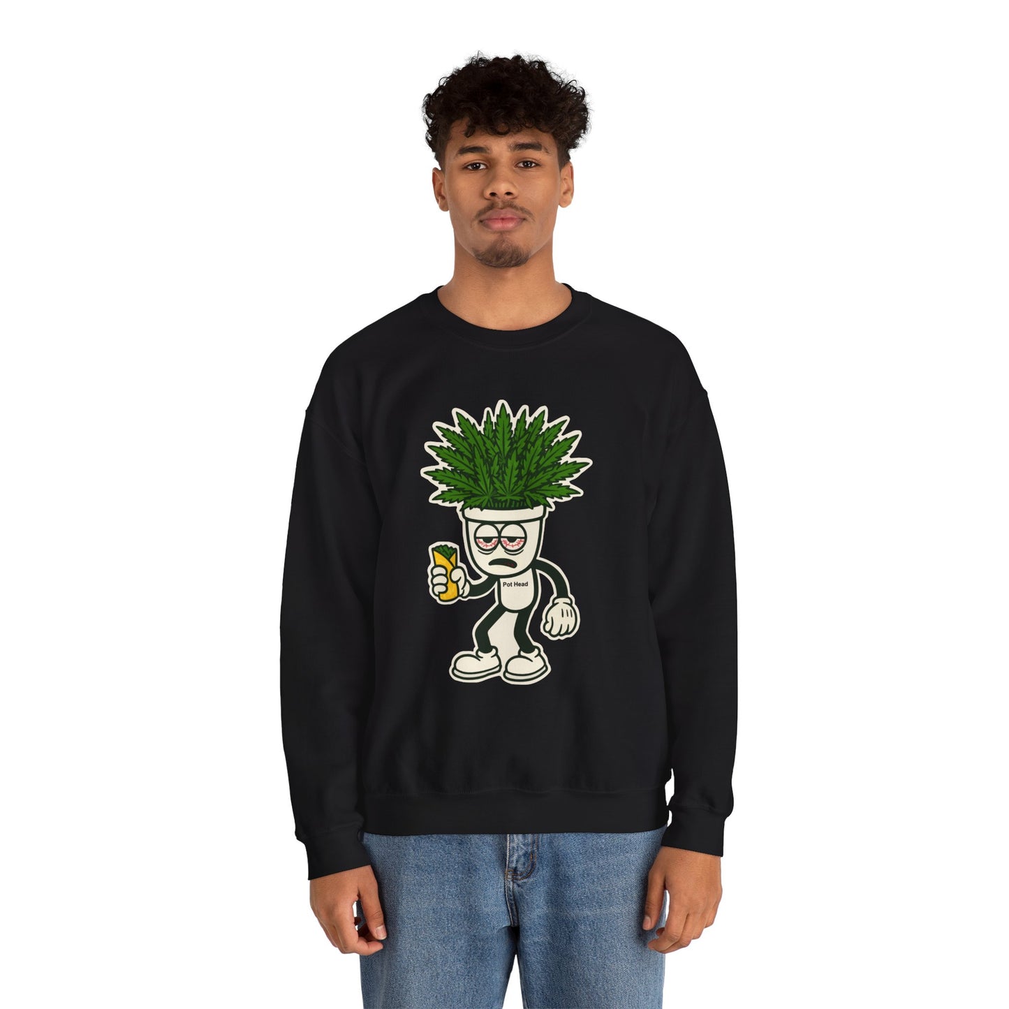 Pot Head - Unisex Crewneck Sweatshirt - Comfortable Stylish Apparel for Everyday Wear