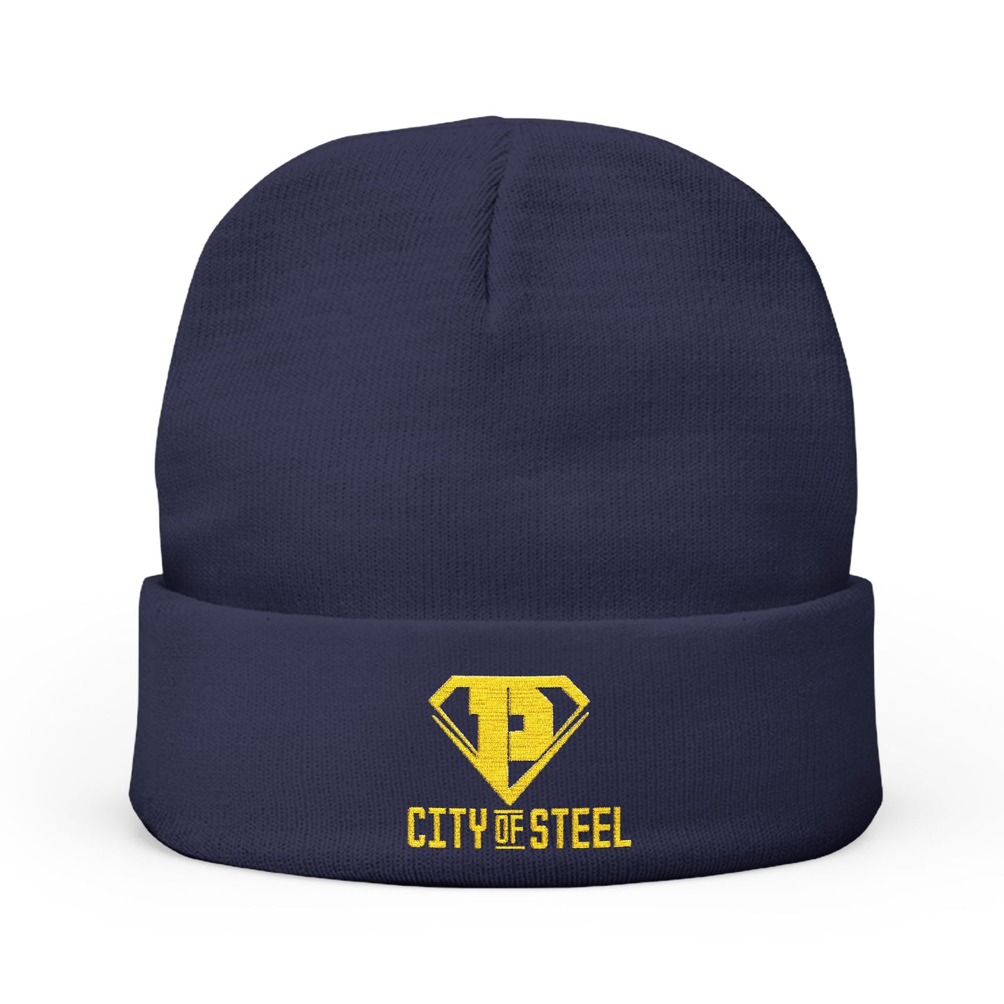 City of Steel - Stylish Embroidered Knit Beanie for Everyday Wear, Winter Essential, Unisex Accessory, Gift for Him or Her, Cozy Headwear