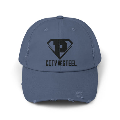 City Of Steel - Stylish Distressed Cap, Casual Fashion, Summer Accessory, Great for Outdoor Activities, Gift for Him/Her