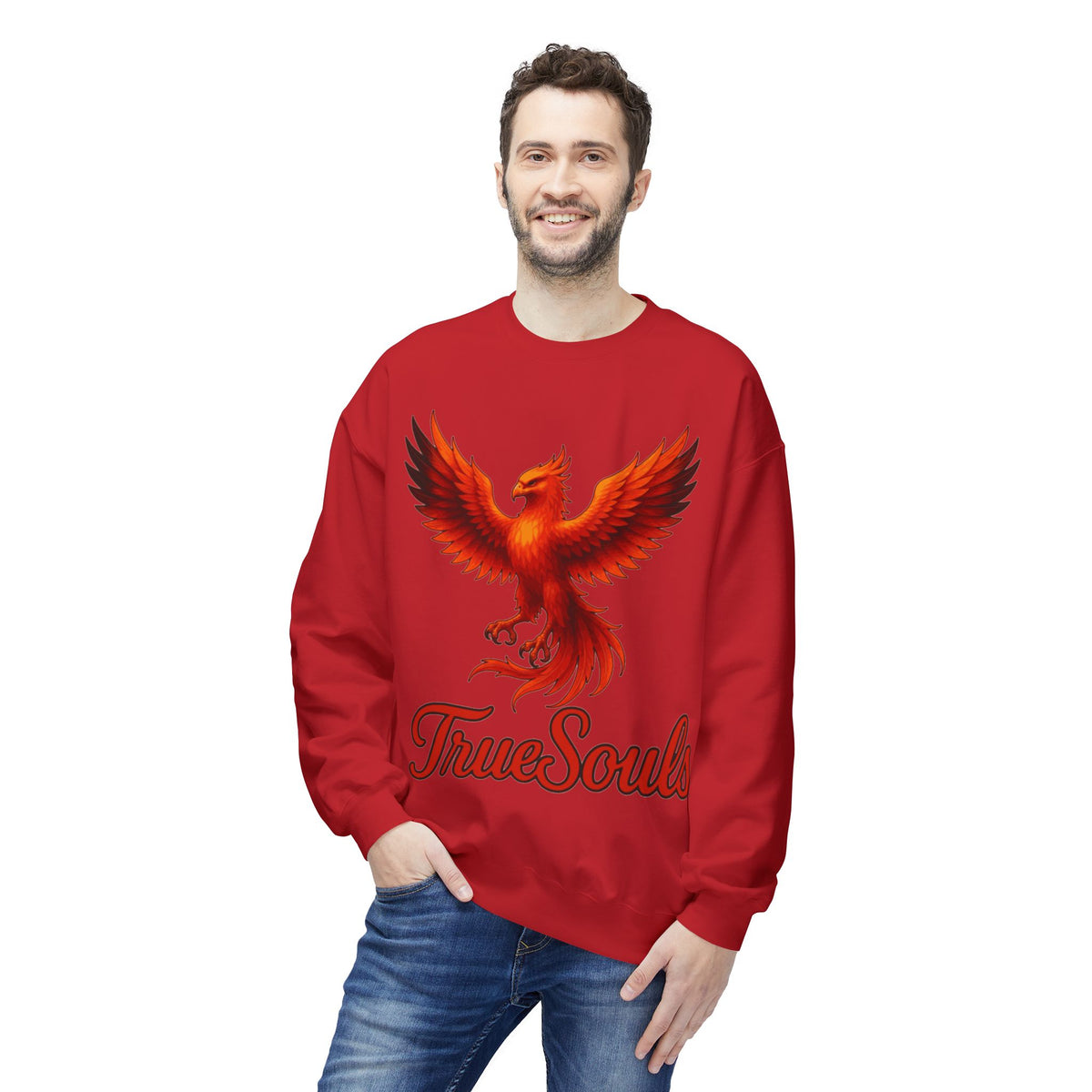 TrueSouls Red Phoenix Crewneck Sweatshirt