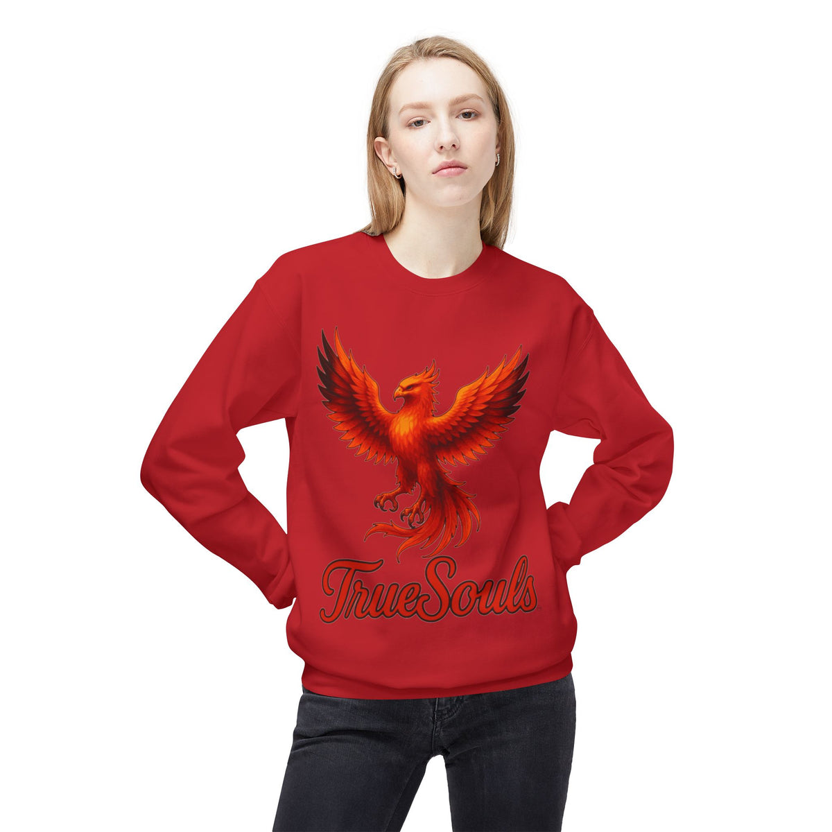 TrueSouls Red Phoenix Crewneck Sweatshirt