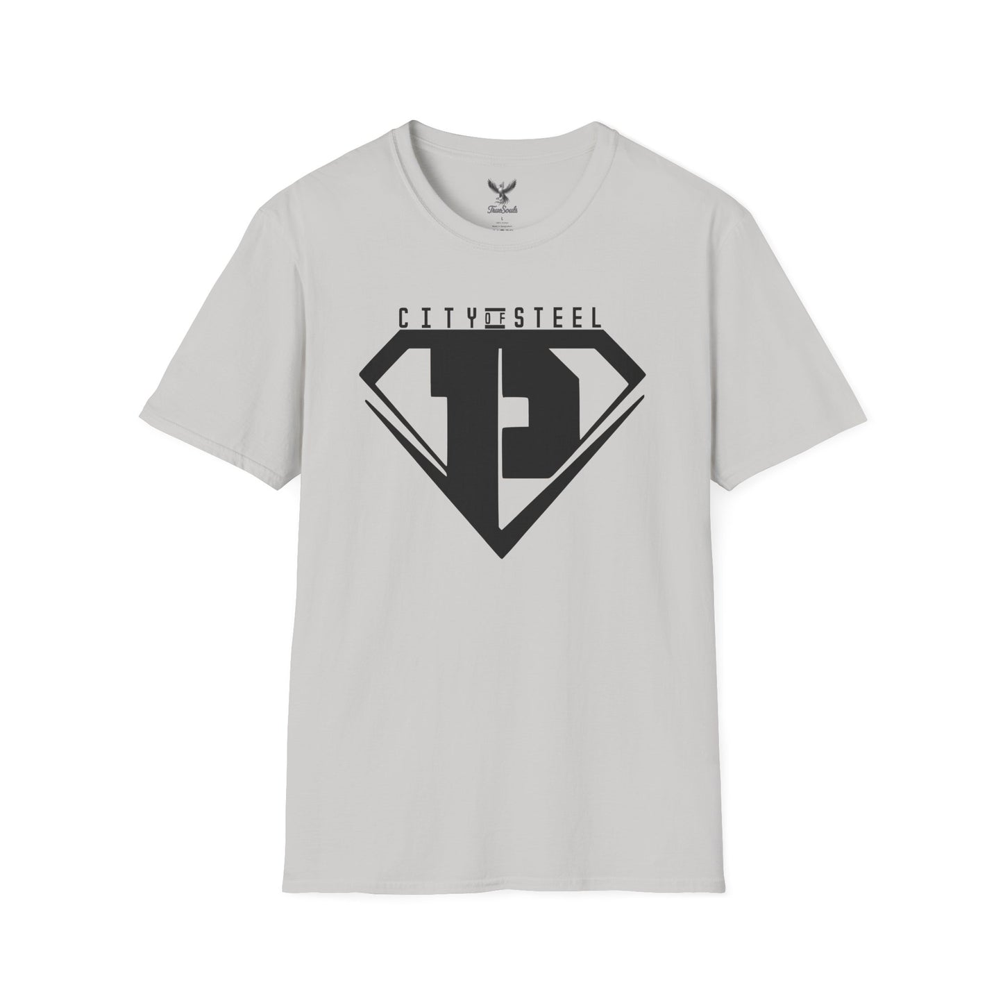 City of Steel Black Out - Graphic Unisex Softstyle T-Shirt - Casual Comfort Wear