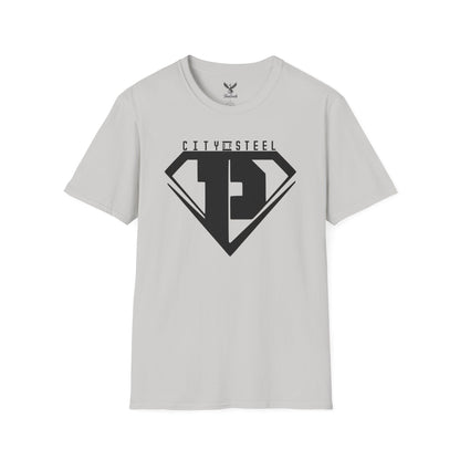 City of Steel Black Out - Graphic Unisex Softstyle T-Shirt - Casual Comfort Wear