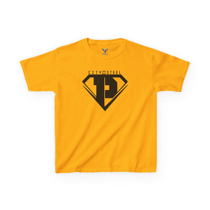 Kids Unisex City of Steel Black Out Heavy Cotton Tee
