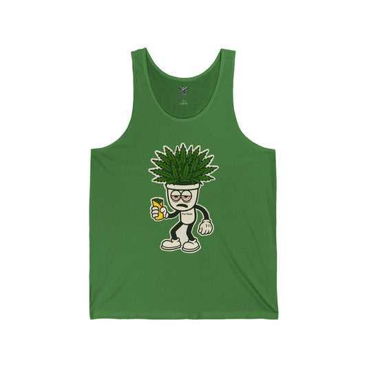 Pot Head - Unisex Jersey Tank - Bold Graphic Tee for Everyday Wear