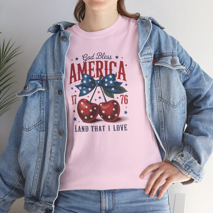 God Bless America Cherry Tee - Direct to Garment