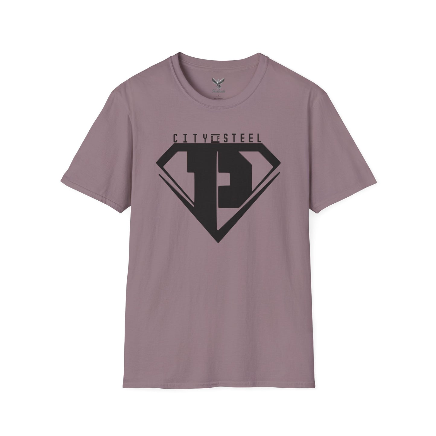 City of Steel Black Out - Graphic Unisex Softstyle T-Shirt - Casual Comfort Wear