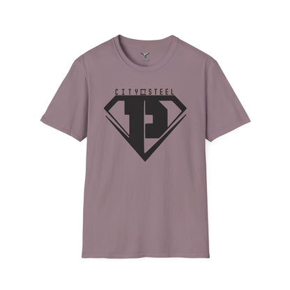 City of Steel Black Out - Graphic Unisex Softstyle T-Shirt - Casual Comfort Wear