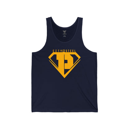 City of Steel - Unisex Jersey Tank - Bold Graphic Tee for Everyday Wear