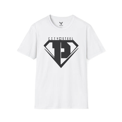City of Steel Black Out - Graphic Unisex Softstyle T-Shirt - Casual Comfort Wear