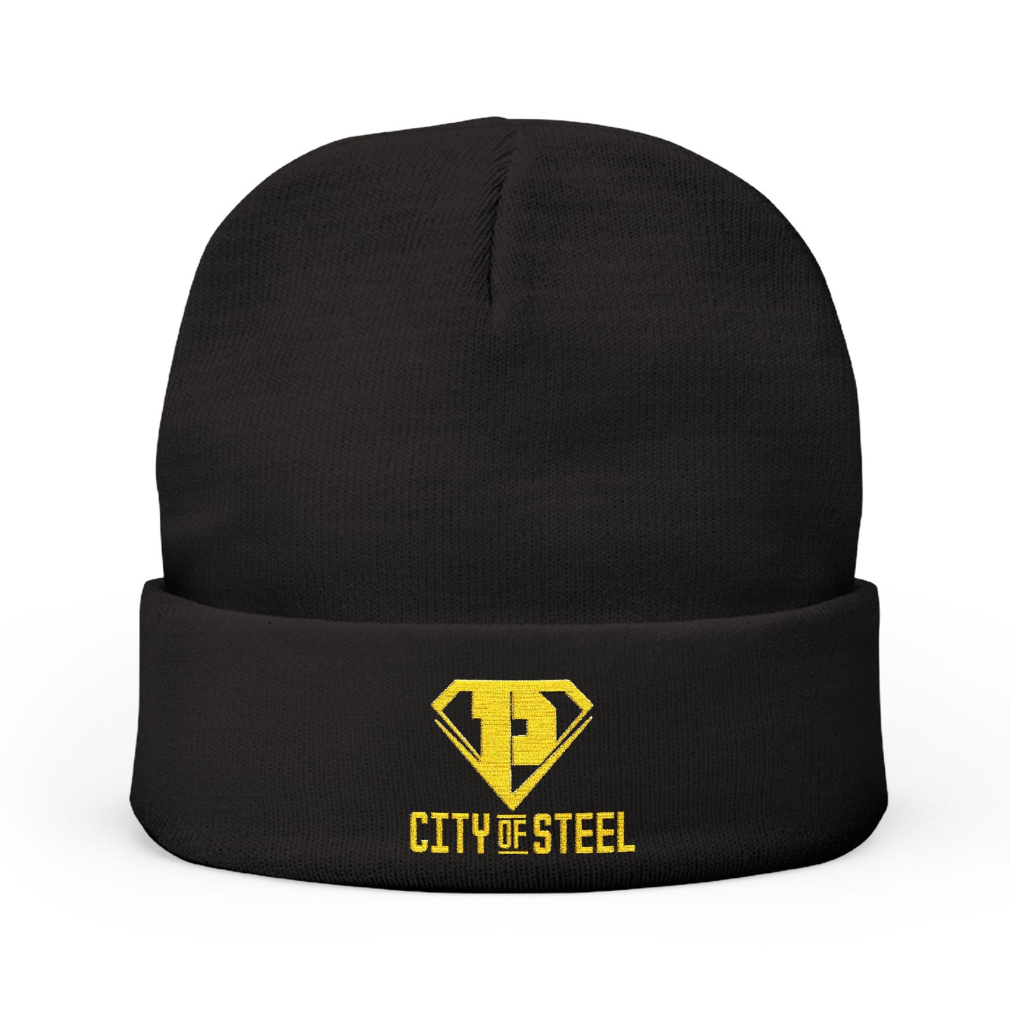 City of Steel - Stylish Embroidered Knit Beanie for Everyday Wear, Winter Essential, Unisex Accessory, Gift for Him or Her, Cozy Headwear