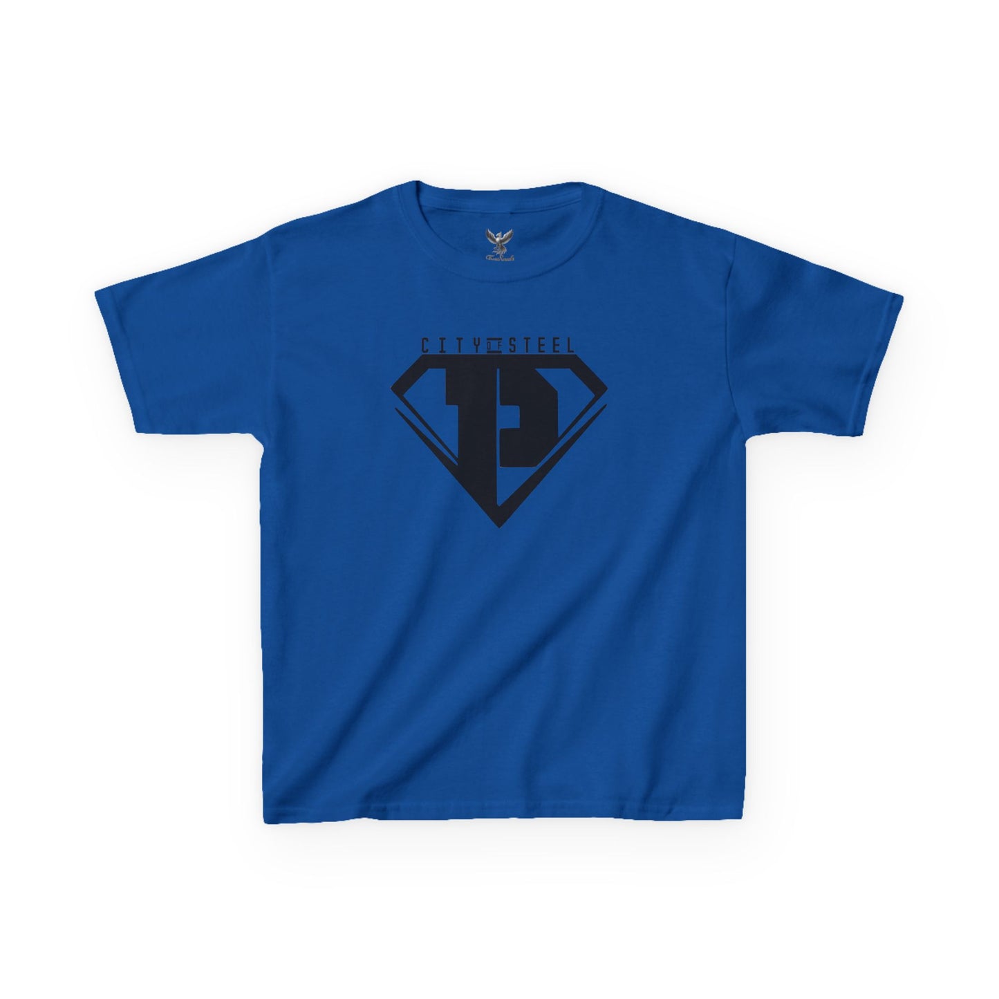 Kids Unisex City of Steel Black Out Heavy Cotton Tee