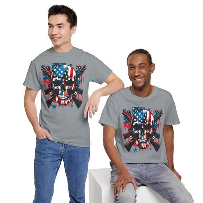 Patriotic Skull Graphic Tee - Direct to Garment
