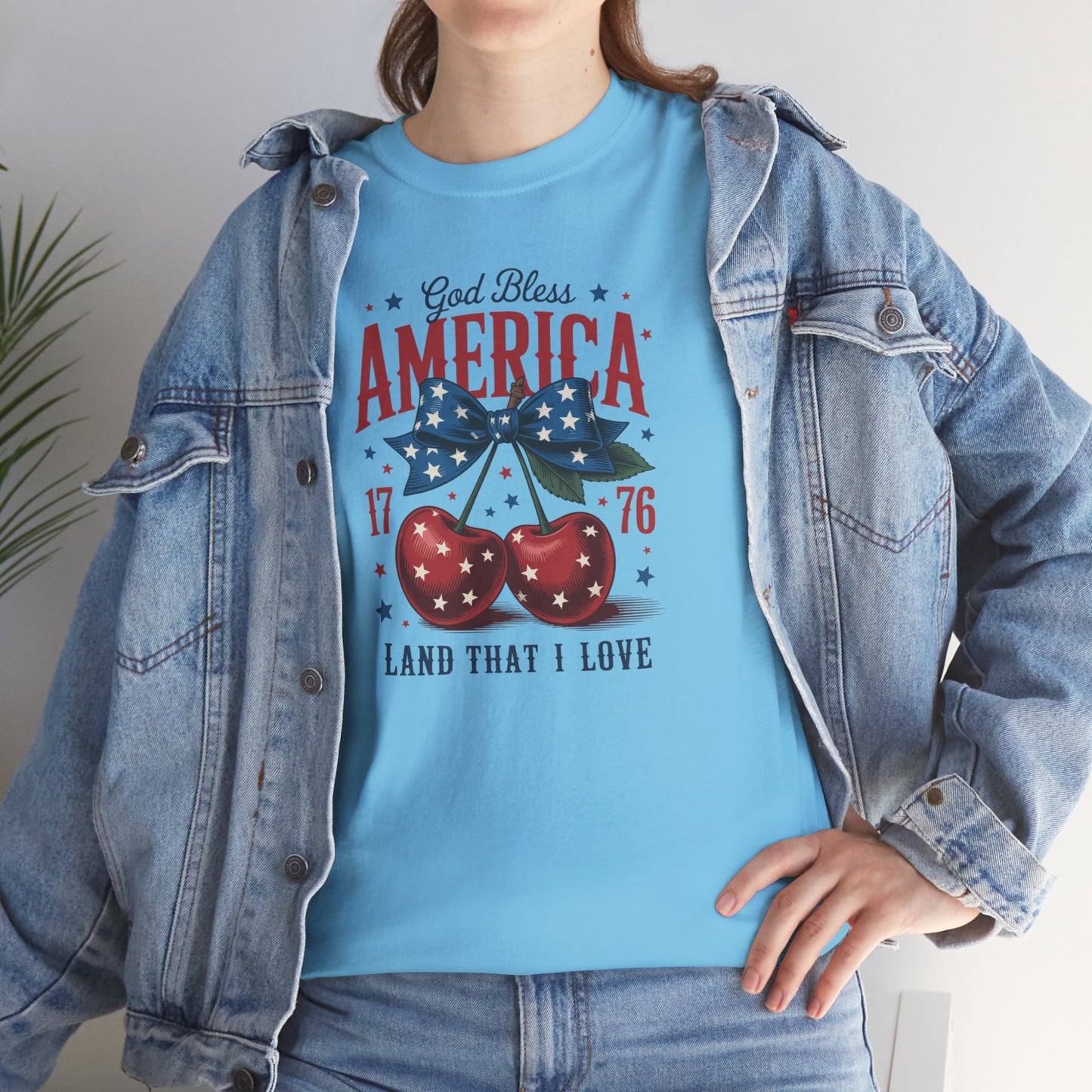 God Bless America Cherry Tee - Direct to Garment