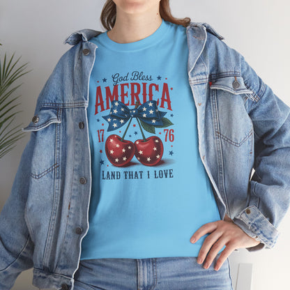 God Bless America Cherry Tee - Direct to Garment