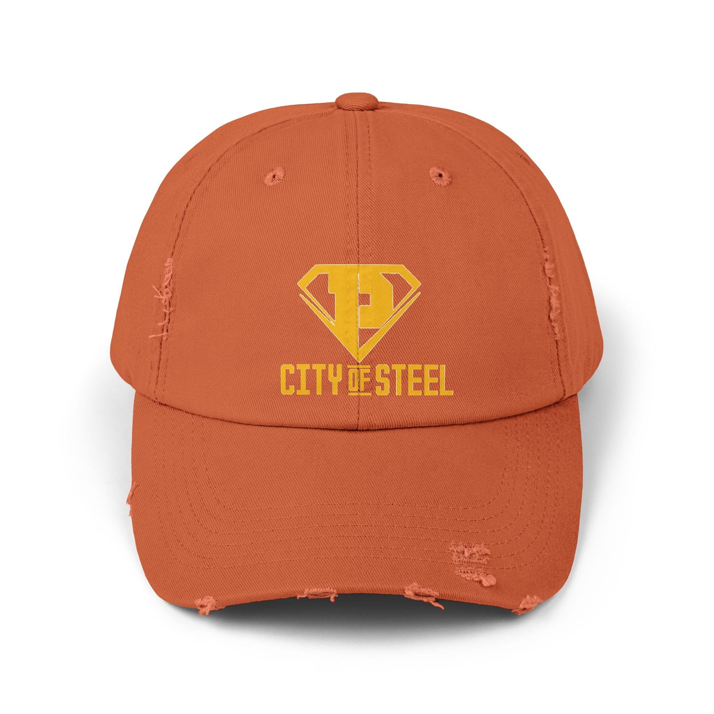 City Of Steel Unisex Distressed Cap, Casual Wear, Gift for Him/Her, Summer Style, Outdoor Activities