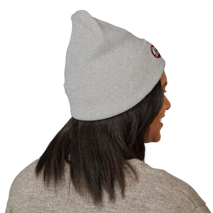 True Souls Double Heart Embroidered Cuffed Beanie