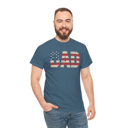 Patriotic Dad Tee - Unisex Heavy Cotton Shirt, Perfect for Father’s Day, Celebrations, Gifts, Casual Wear, BBQs