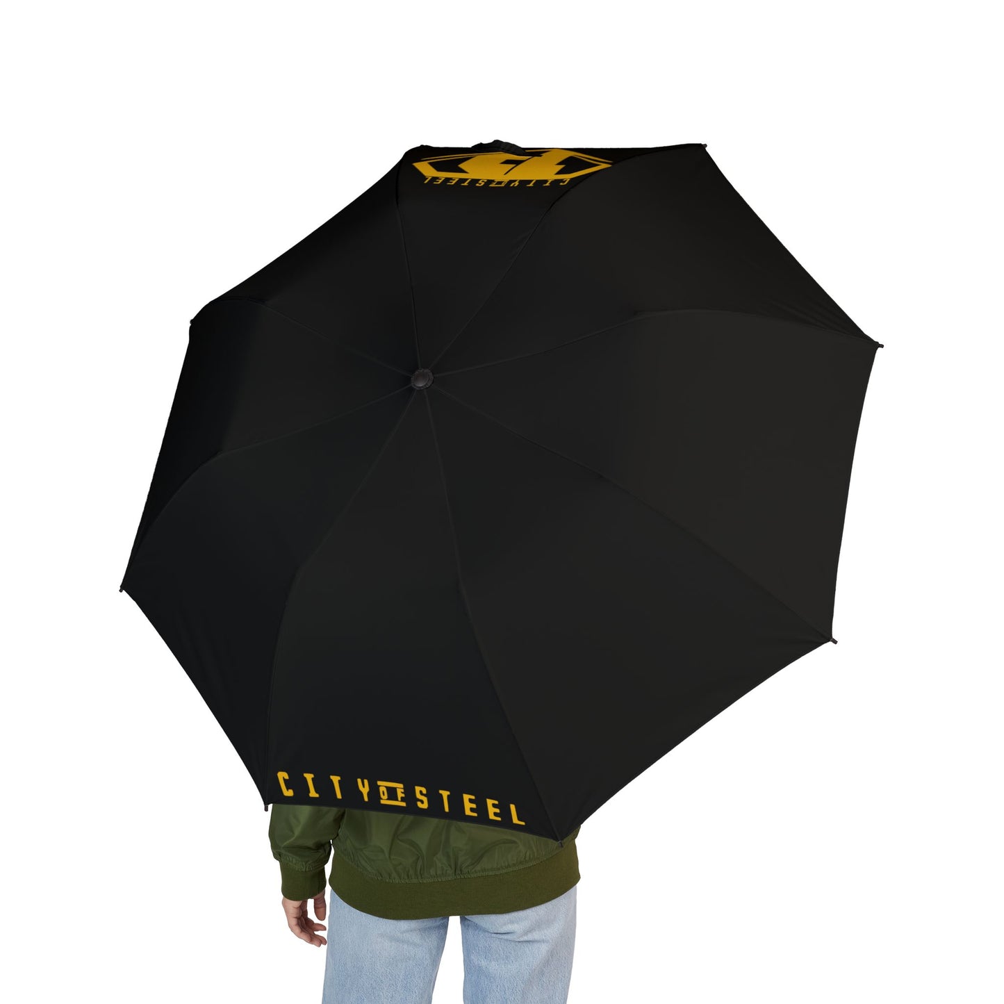 City of Steel Semi-Automatic Foldable Umbrella – Stylish & Functional Rain Gear