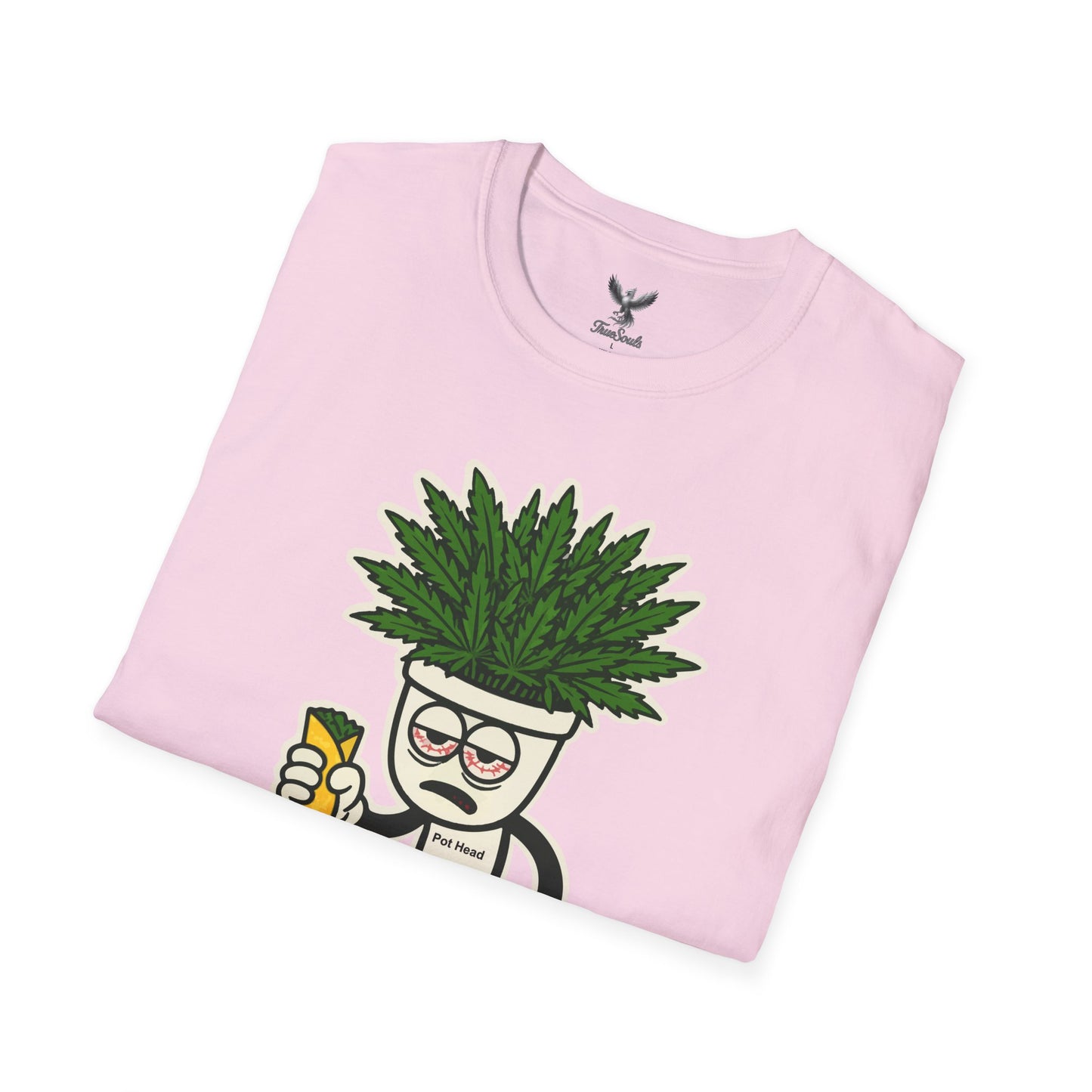 Pot Head - Funny Cannabis Plant T-Shirt - Unisex Softstyle Tee