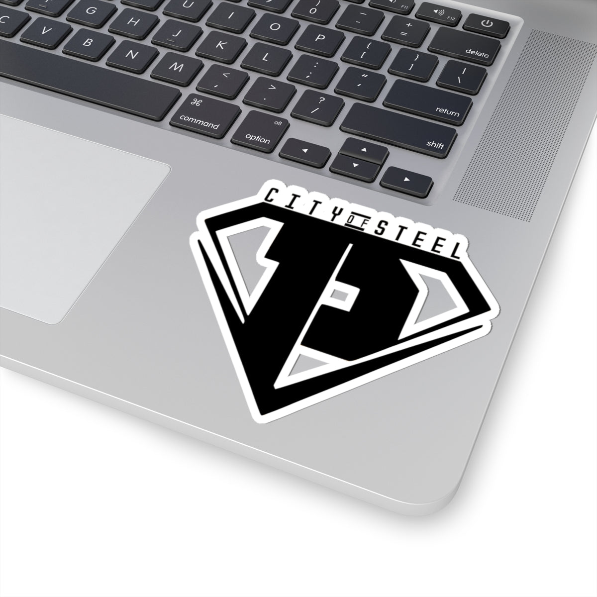 City of Steel Kiss-Cut Stickers - Bold Urban Design for Laptops, Water Bottles, Cars etc.